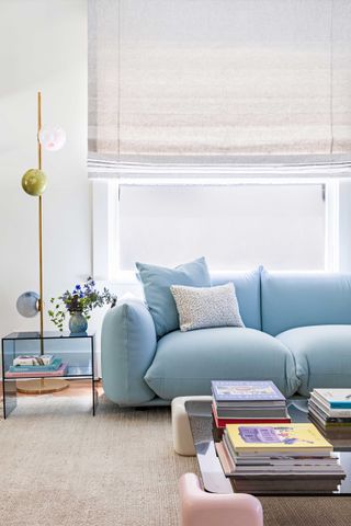 a marenco sofa in powder blue