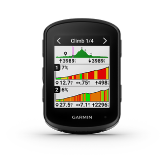 Garmin Edge bike computer screen showing Climb Ascent Pro function