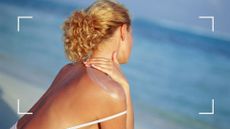 Sunscreen ingredients to avoid - woman applying SPF on back