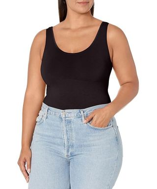 Atasan Tank Top Shapewear Tanpa Jahitan yang Dapat Dibolak-balik dalam Warna Hitam