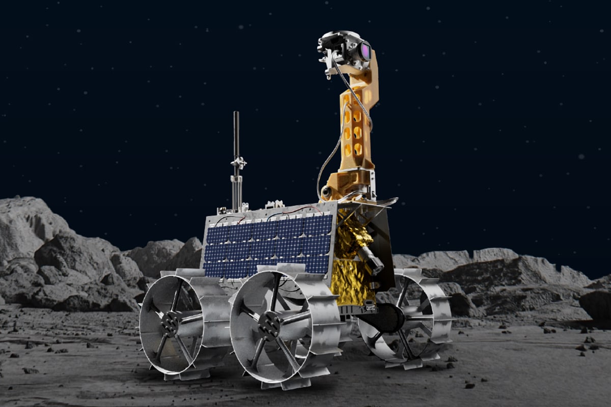 Artist's impression of the United Arab Emirates' Rashid rover on the moon, where it is expected to land this spring.
