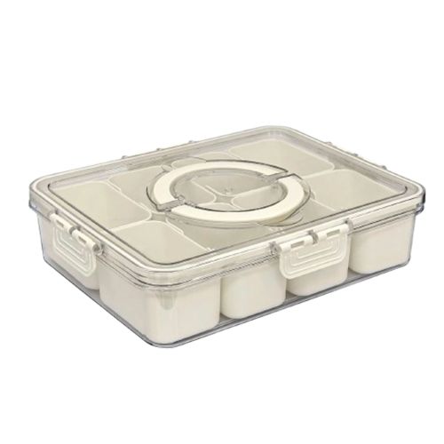 Snackle Box Container with Lid and Handle 8 Compartment