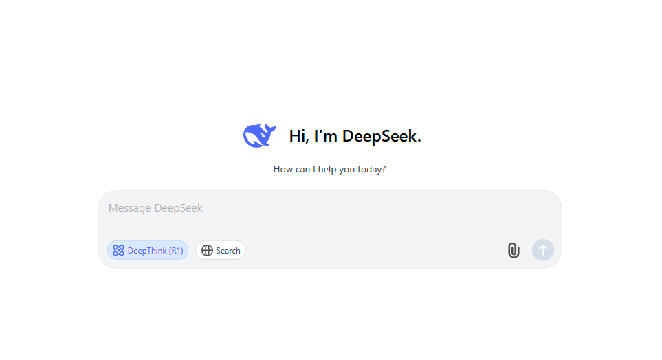 DeepSeek working in a web browser.