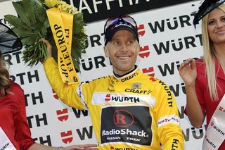 A happy Levi Leipheimer (RadioShack) claimed a come-from-behind victory at the Tour de Suisse.
