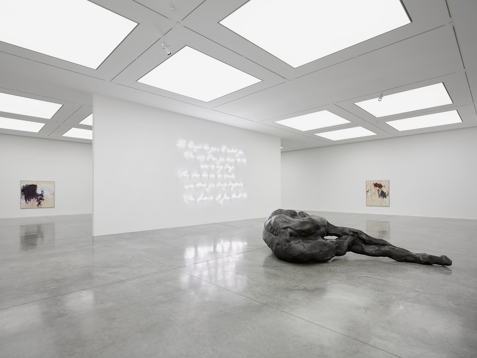Installation view of Tracey Emin’s ‘A Fortnight of Tears’ at White Cube Bermondsey