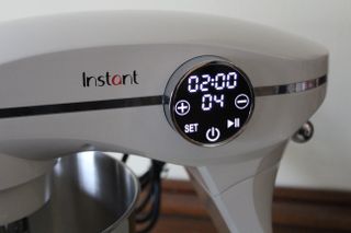 A close up of the handy digital display of the Instant Stand Mixer Pro