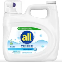 All Unscented Free Clear for Sensitive Skin HE Liquid Laundry Detergent, 118fl oz