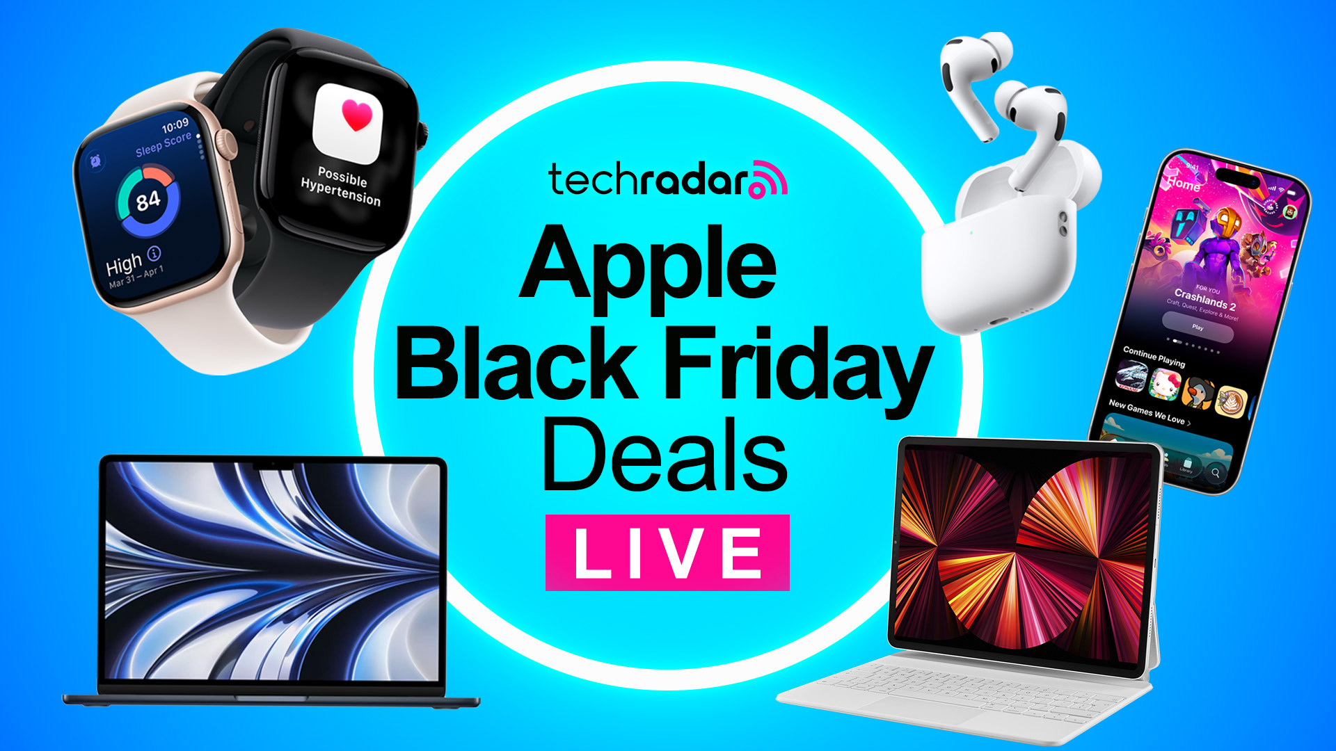 A range of Apple devices with Apple Black Friday text