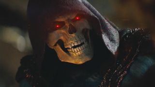 Skeletor with glowing eyes in Masters of the Universe