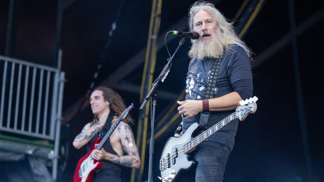Nick Johnston and Troy Sanders of Mastodon perform at the Festival d'&eacute;t&eacute; de Qu&eacute;bec on July 11, 2025 in Quebec City, Quebec.