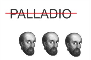 the word palladio crossed out in red and three heads below it