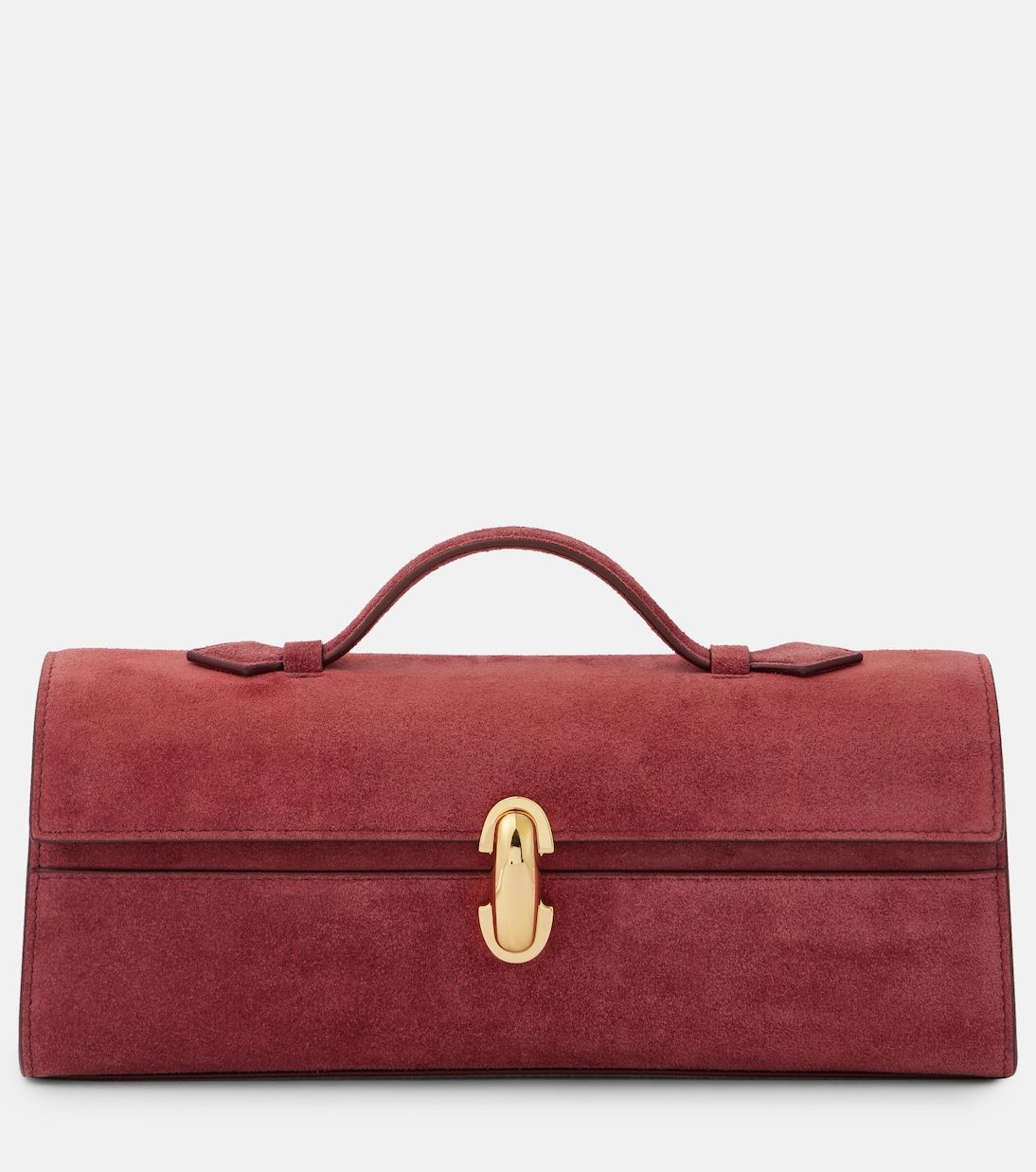 Slim Symmetry Small Suede Clutch