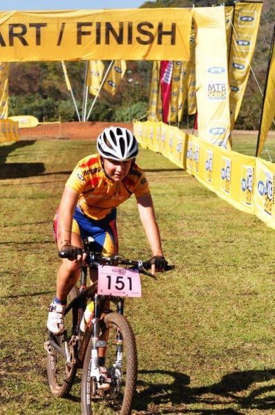 Mariske Strauss finishes in second.