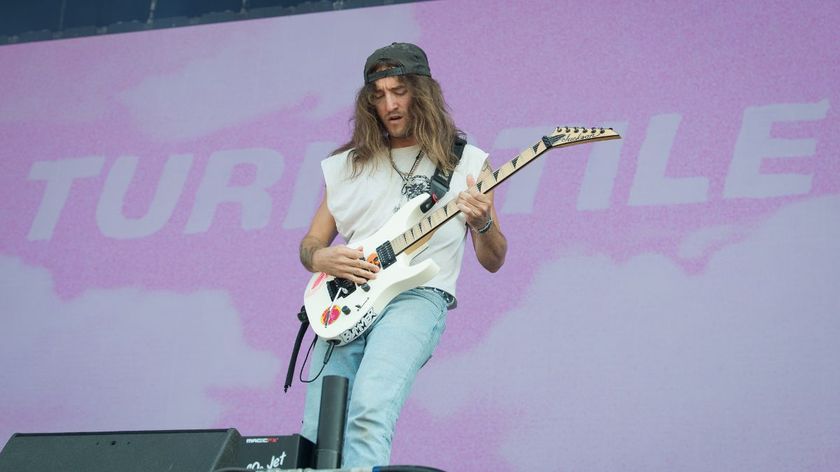 Ex-Turnstile guitarist Brady Ebert playing with the band in 2022