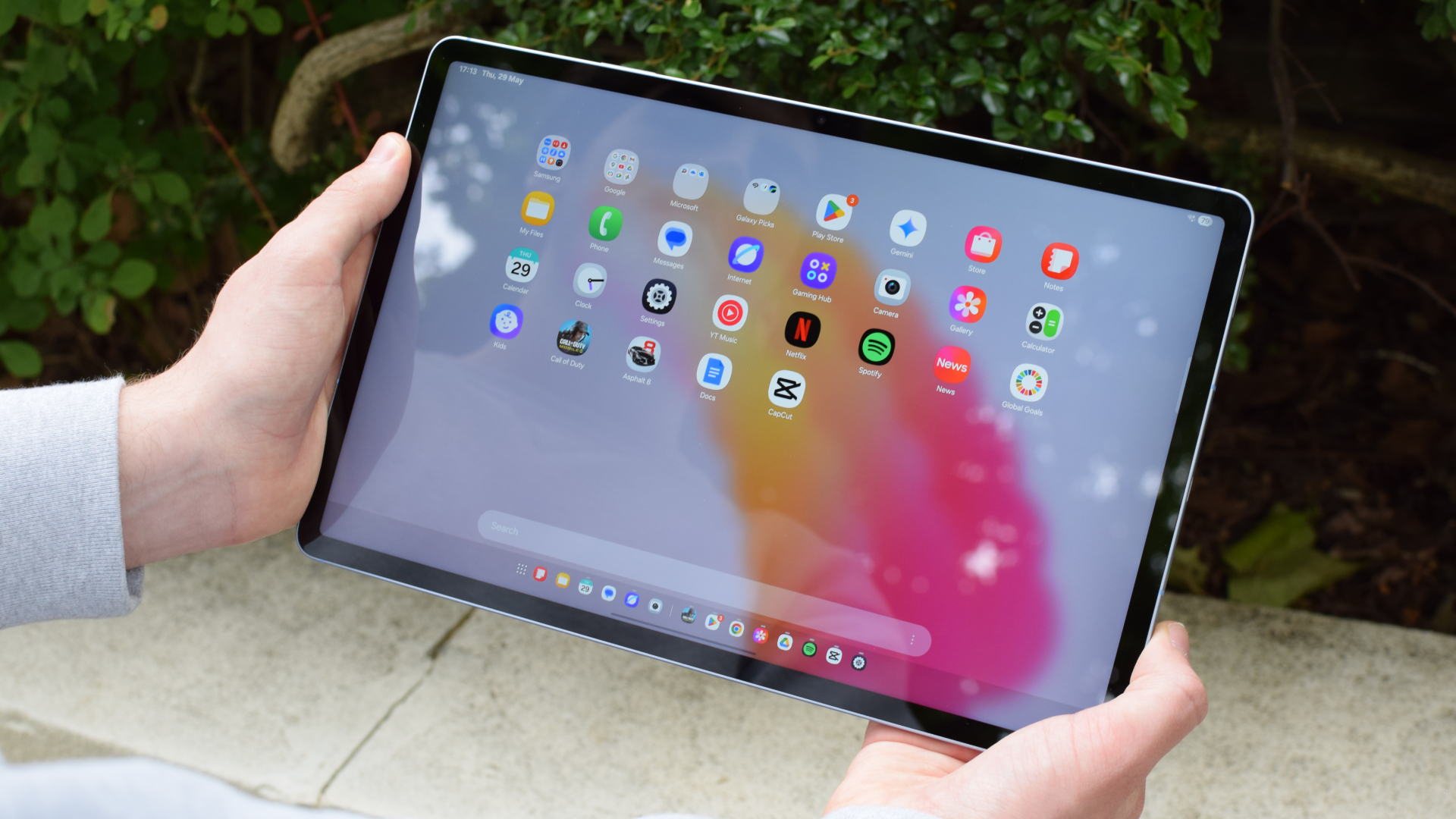 The Samsung Galaxy Tab S10 FE Plus open to the app drawer
