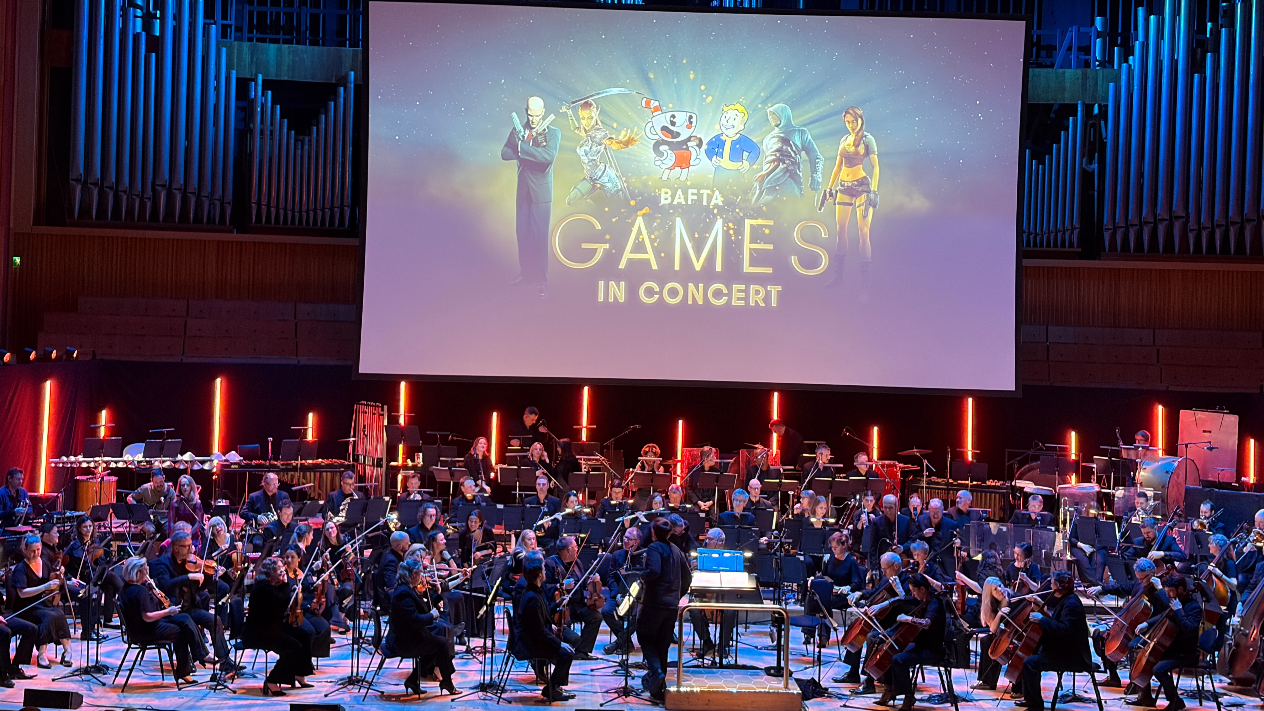 A photograph of the musicians at the BAFTA Games in Concert