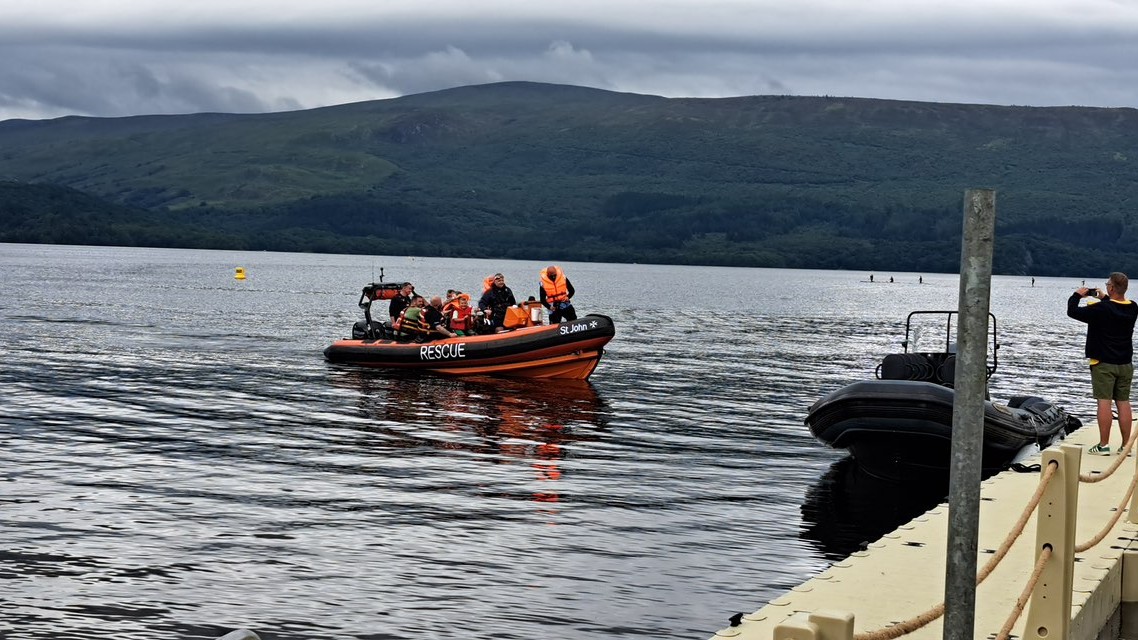 Image provided to Facebook by Loch Lomond Rescue Boat show the rescue of hikers injured on the West Highland Way July 22, 2025