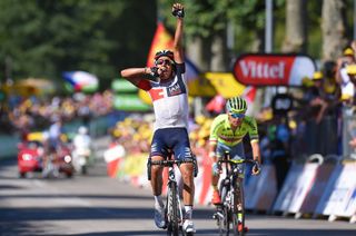 Jarlinson Pantano enjoyed a stage win for IAM Cycling and Colombia in Culoz