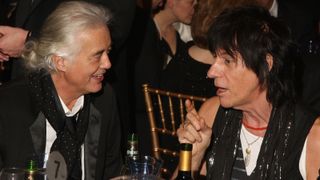 Jimmy Page and Jeff Beck attend the 24th Annual Rock and Roll Hall of Fame Induction Ceremony at Public Hall on April 4, 2009 in Cleveland, Ohio.