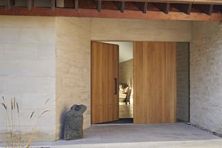 Oak front door with oak panel