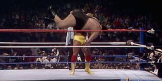Hulk Hogan and Andre The Giant at WrestleMania 3