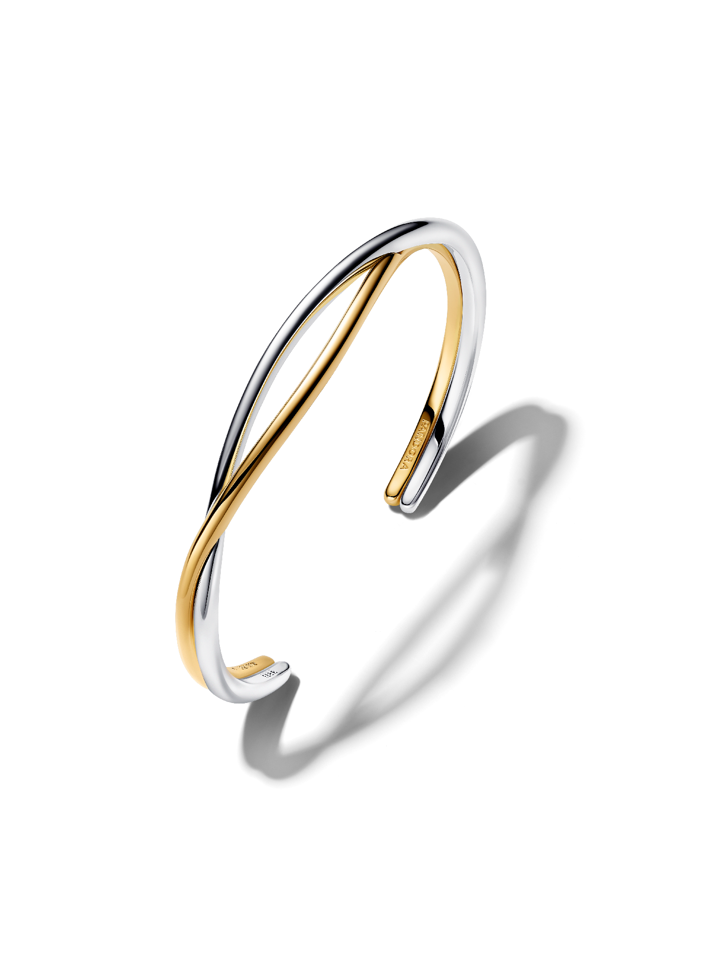 Entwined Two-Tone Open Bangle