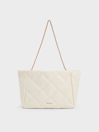 Apfra Quilted Chain-Handle Tote Bag