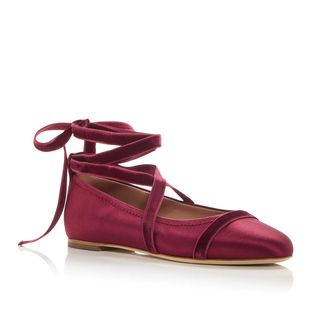 Malone Souliers Spencer Ankle Tie Ballet Flats