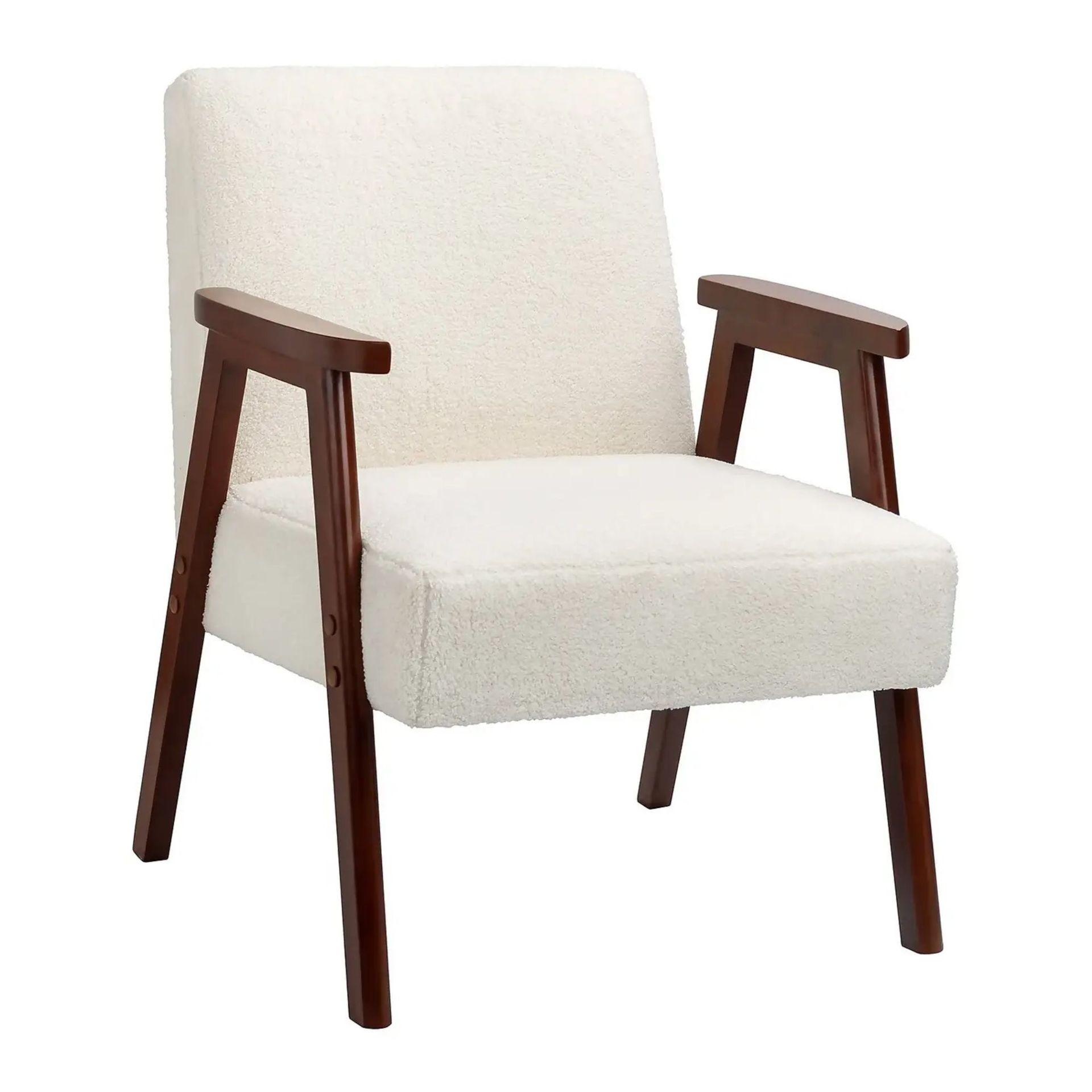 Cream boucle armchair