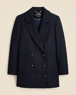 Classic Peacoat in Italian Wool-Blend Melton