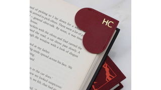 Christmas Eve box ideas - Personalised Initial Leather Heart Page Corner Bookmark