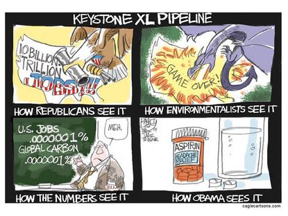 Editorial cartoon Keystone pipeline