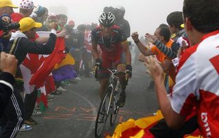 Lance Armstrong (RadioShack) climbs the Tourmalet for the final time in his career.