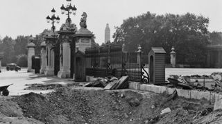 Buckingham Palace after being bombed in 1940