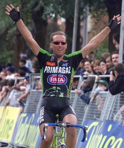 Cristian Moreni (Liquigas) sprints to his first-ever professional victory on stage 17 of the Vuelta.