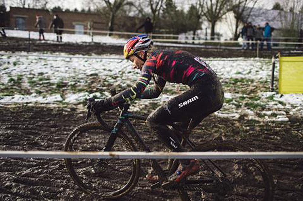 Pauline Ferrand-Prevot on her way to winning in Overijse