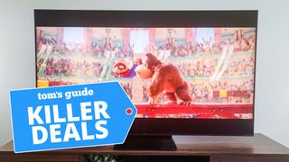 TCL QM7K shown displaying a Super Mario movie