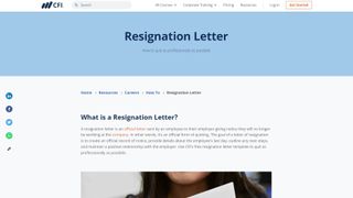 Corporate Finance Institute Resignation Letter Examples