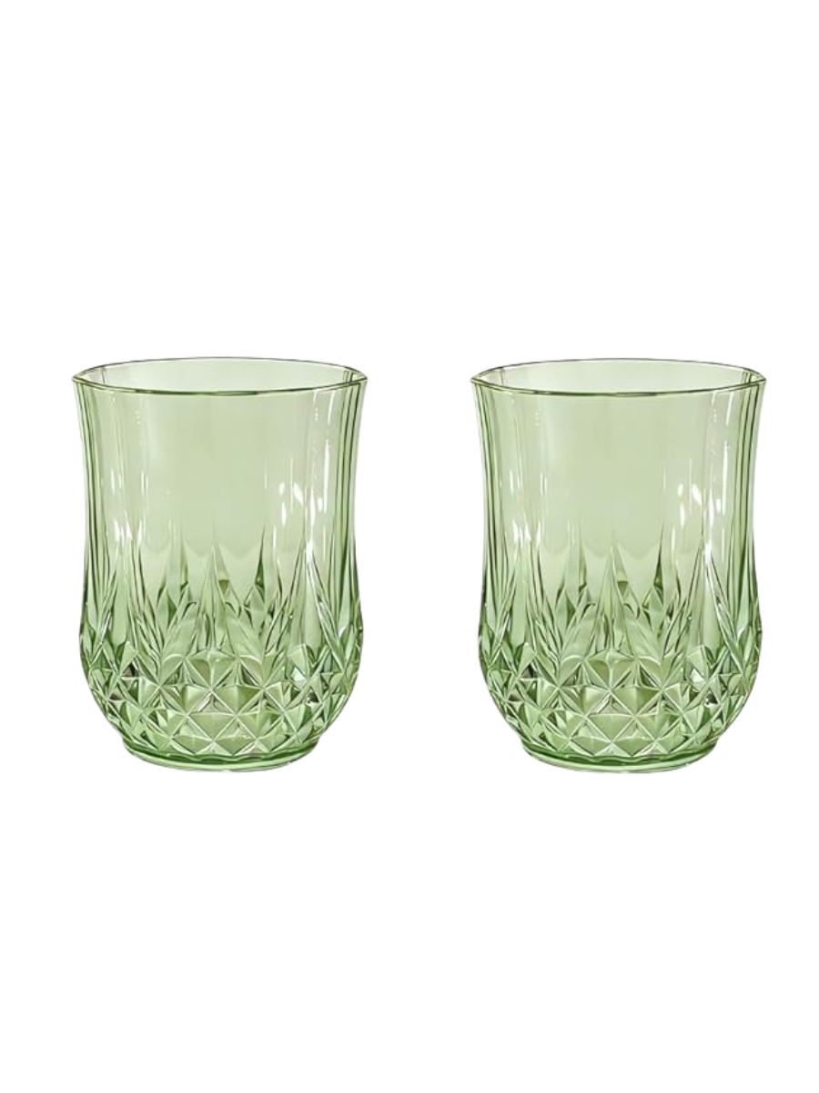 Leyiqu 12 Pack Plastic Stemless Wine Glasses,12oz Unbreakable Vintage Elegant Drinking Glass Set,reusable Fancy Cocktail Cups for Party, Wedding, and Bulk Events (12, 12oz-Sage Green)