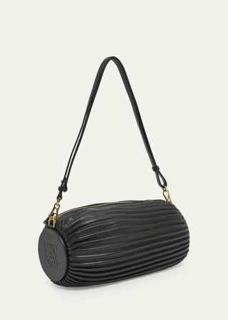 X Paula’s Ibiza Bracelet Pouch in Pleated Napa Leather With Leather Strap