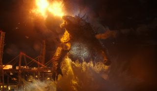 Godzilla rampages through an Apex facility in Godzilla vs. Kong.