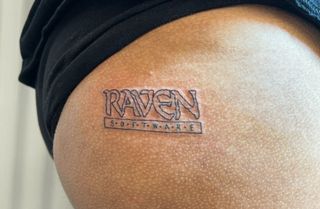 Swagg's Raven logo tattoo