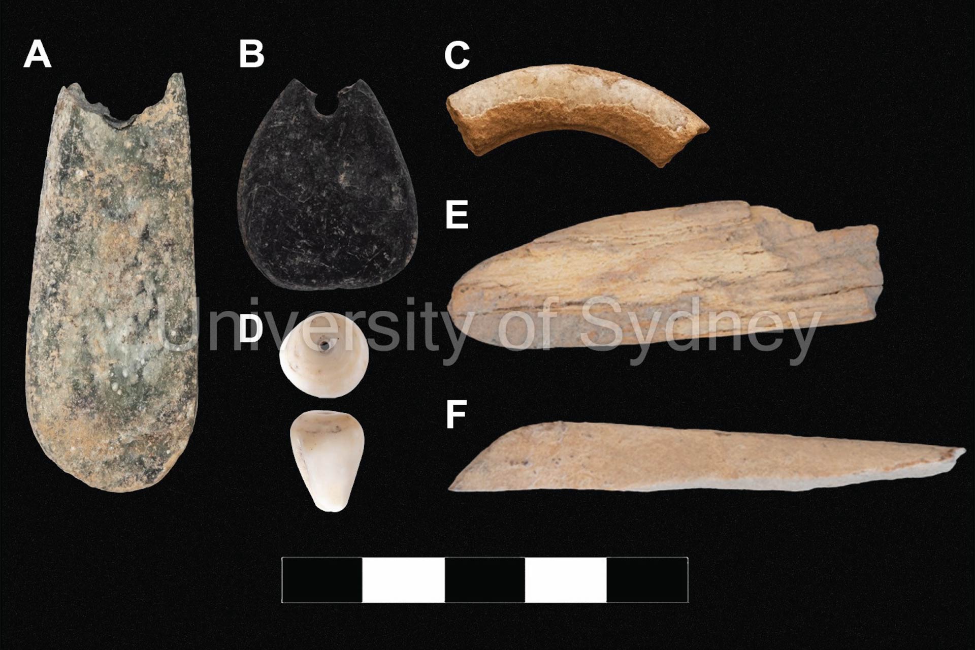 Some of the stone tool remains the team found by AlUla. 