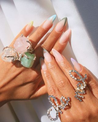 @imarninails pastel French tip nails