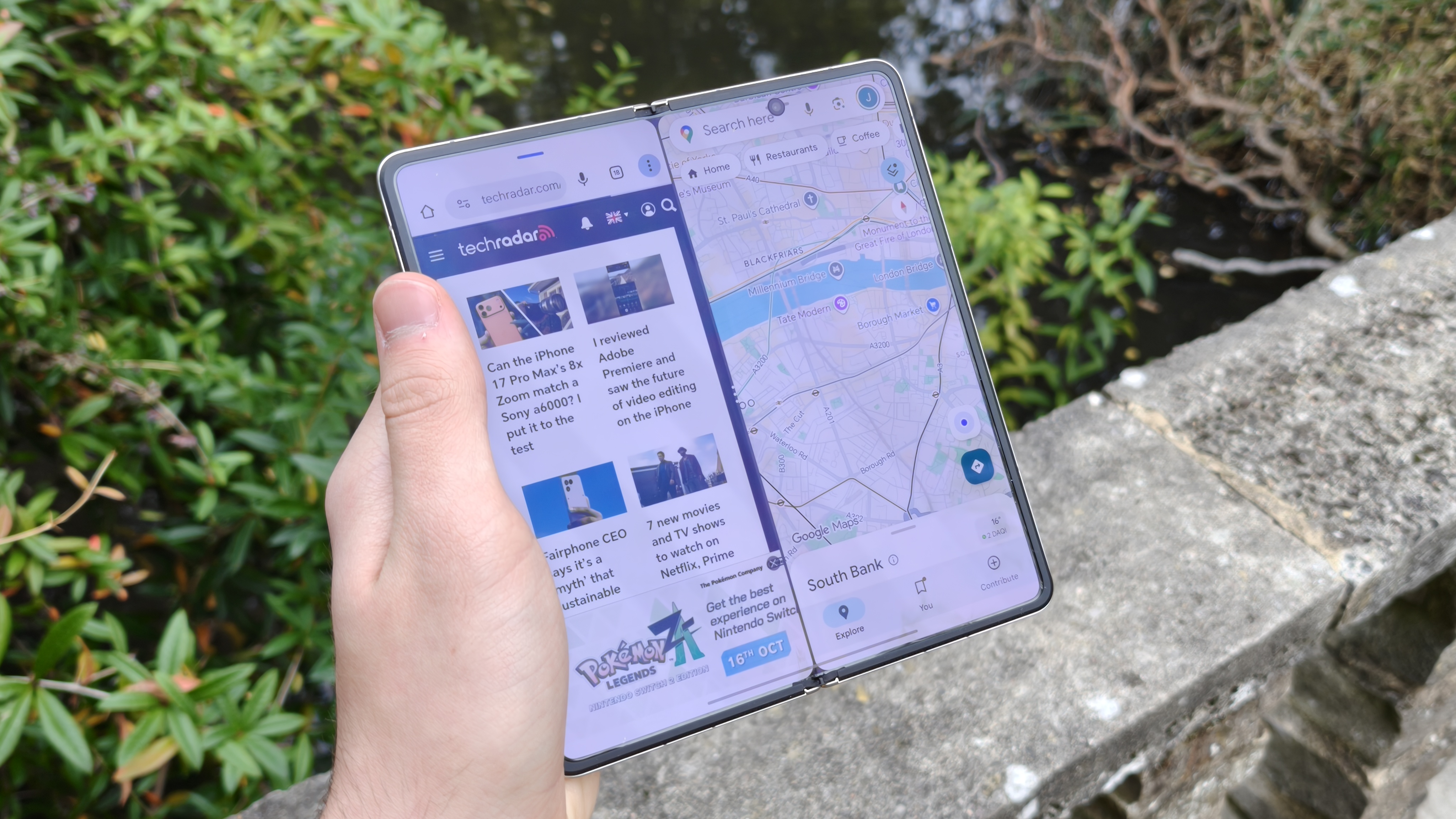 The Honor Magic V5 in splitscreen mode
