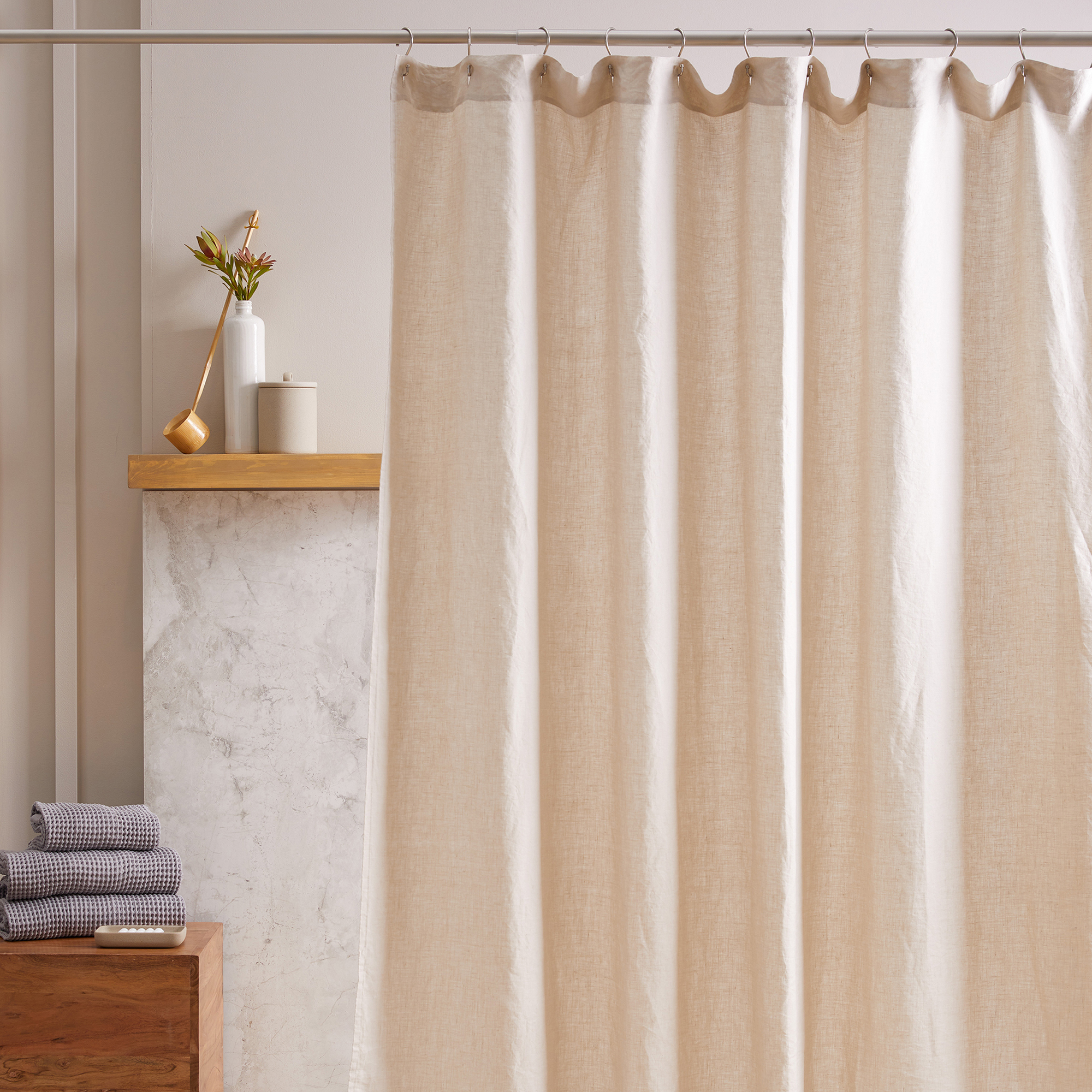 Quince linen shower curtain