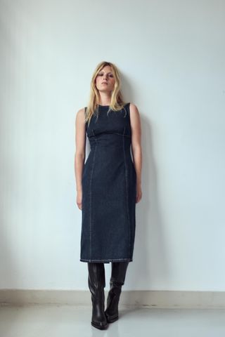 Trf Denim Midi Dress