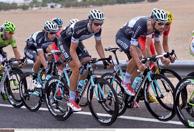 Tom Boonen (Omega Pharma-QuickStep) sits safely up front