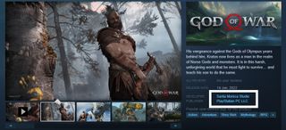 a screenshot showing God of War on Steam