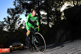 MIRADOR DE ZARO DUMBRA SPAIN NOVEMBER 03 Primoz Roglic of Slovenia and Team Jumbo Visma Green Points Jersey during the 75th Tour of Spain 2020 Stage 13 a 337km Individual Time Trial stage from Muros to Mirador de zaro Dumbra 278m ITT lavuelta LaVuelta20 La Vuelta on November 03 2020 in Mirador de zaro Dumbra Spain Photo by David RamosGetty Images